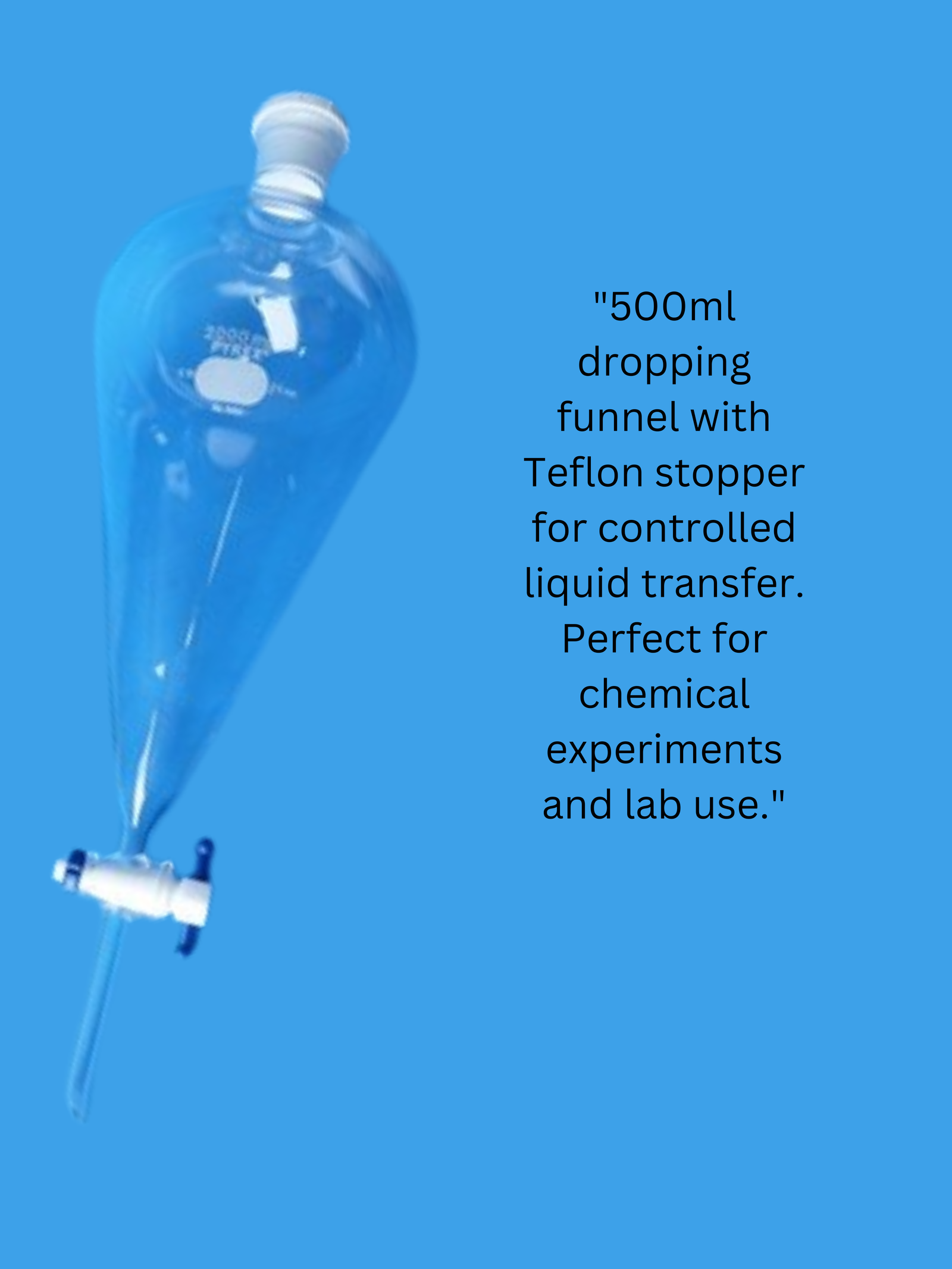 Dropping Funnel 500ml with teflon stopper in Pakistan